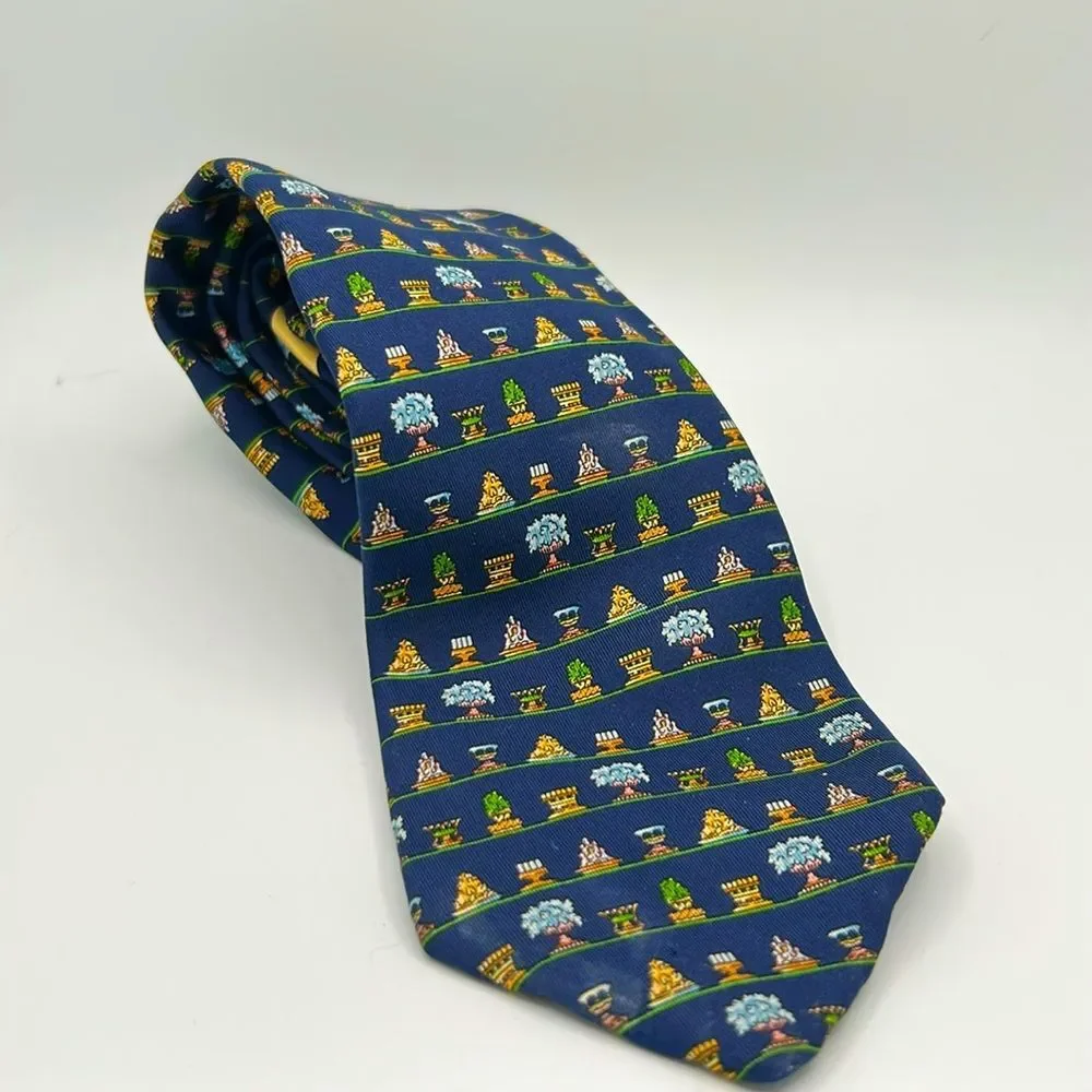 Salvatore Ferragamo 100% Silk Victorian Feast tie